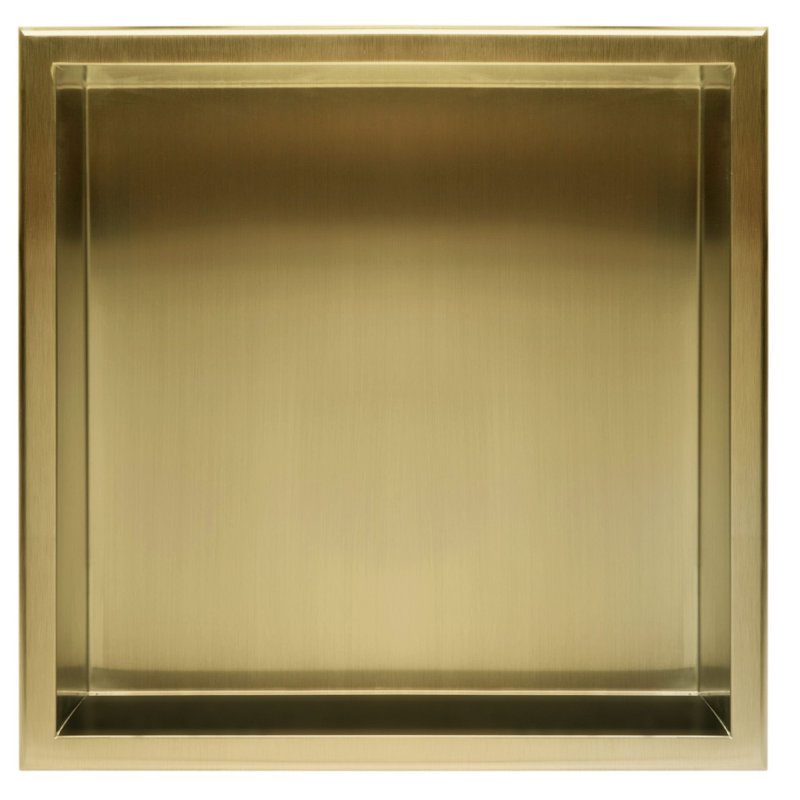 Built-in Stainless Steel Bathroom Shelf 30X30 Brushed Gold