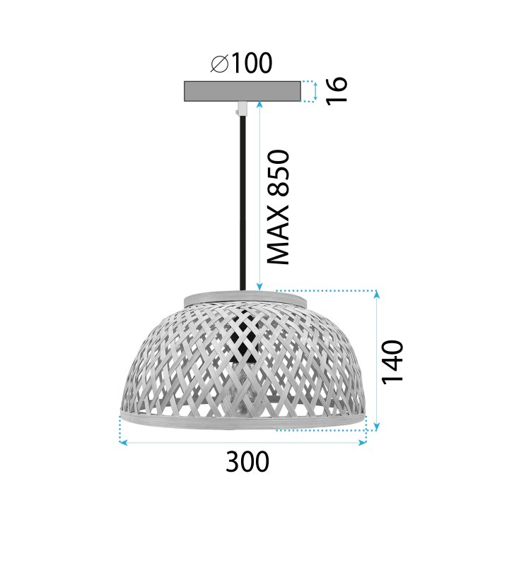 LAMP APP1628-1CP 16x30x16cm