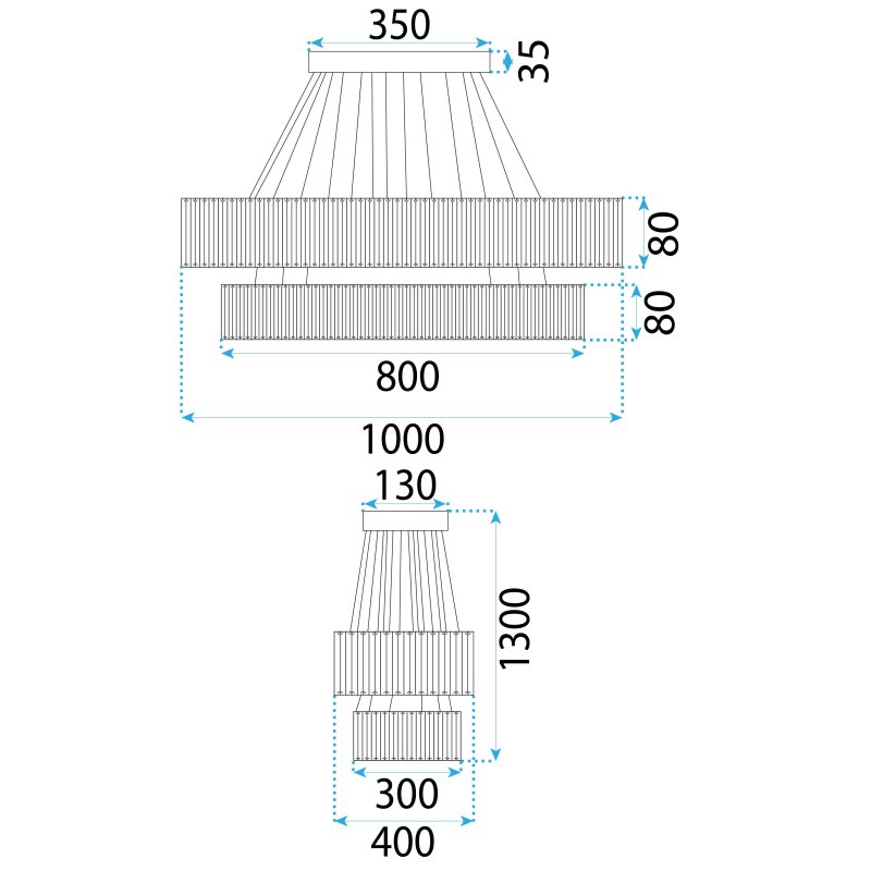 CEILING LAMP CHANDELIER TOOLIGHT LED APP1546-CP2 CHROME