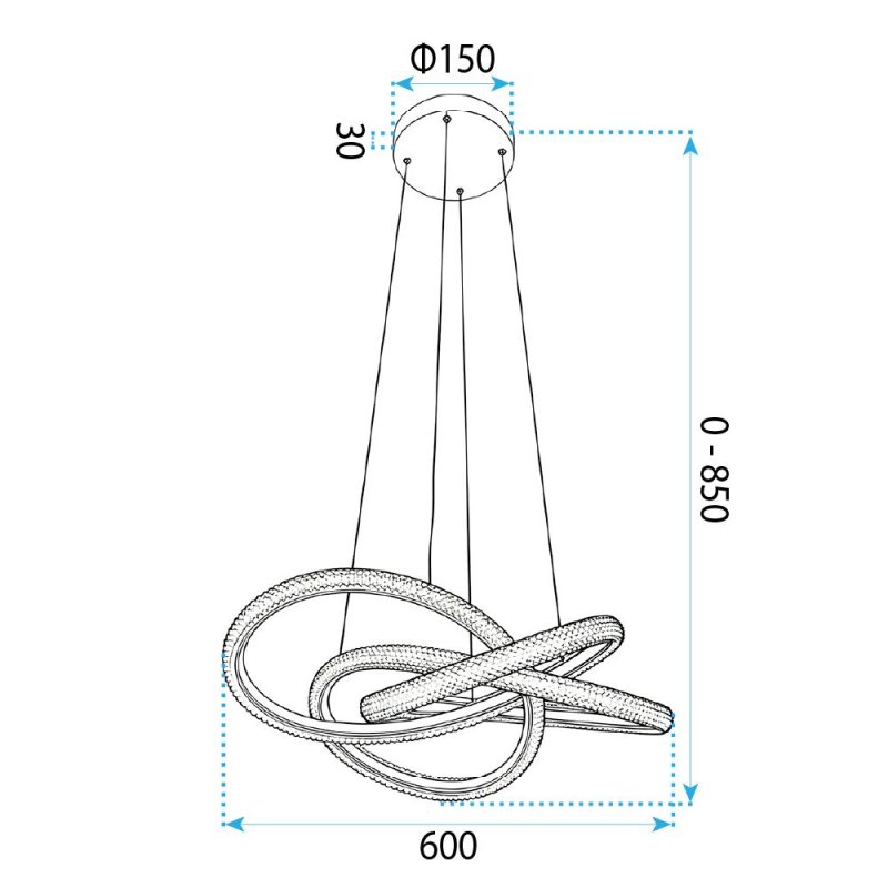 CEILING LAMP CHANDELIER REA G153-CP GOLD GOLD PLAFON