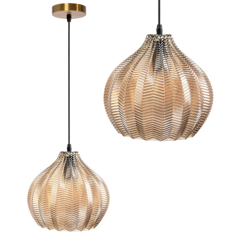 Pendant Lamp TOOLIGHT APP893-1CP Retro Glass Round 1-light point E27 23x23x20,5-110,5cm