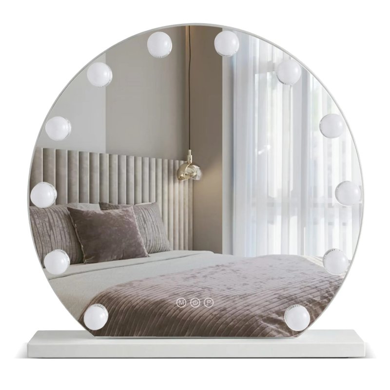 MIRROR REA HOLLYWOOD WHITE 50CM LED