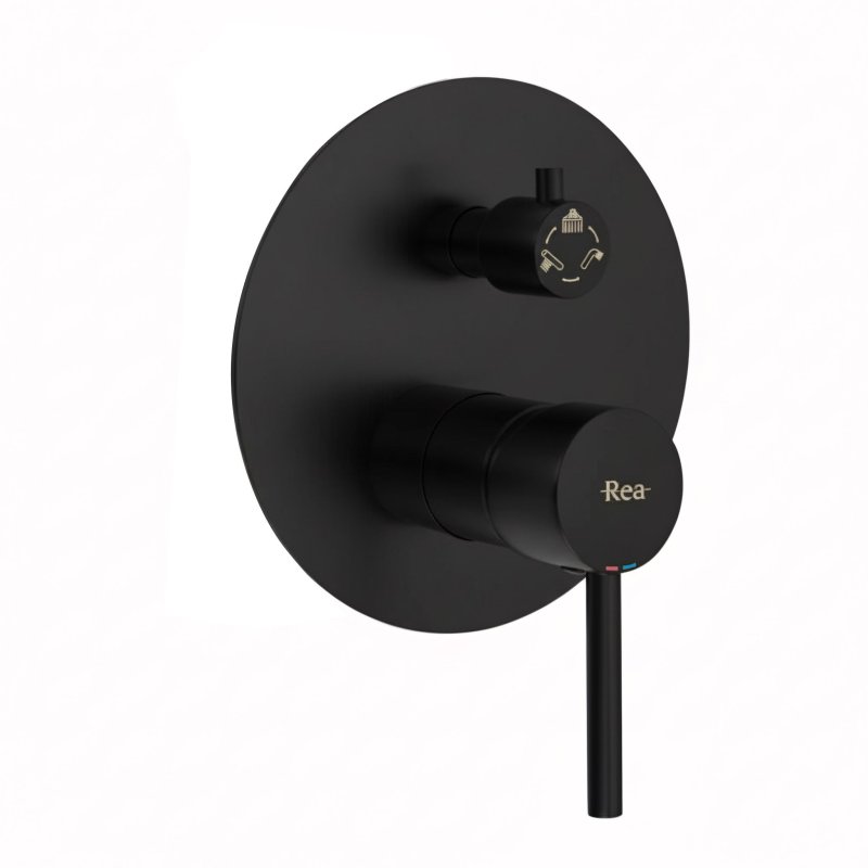 Concealed Shower Set with shower spout REA Lungo Black + Box