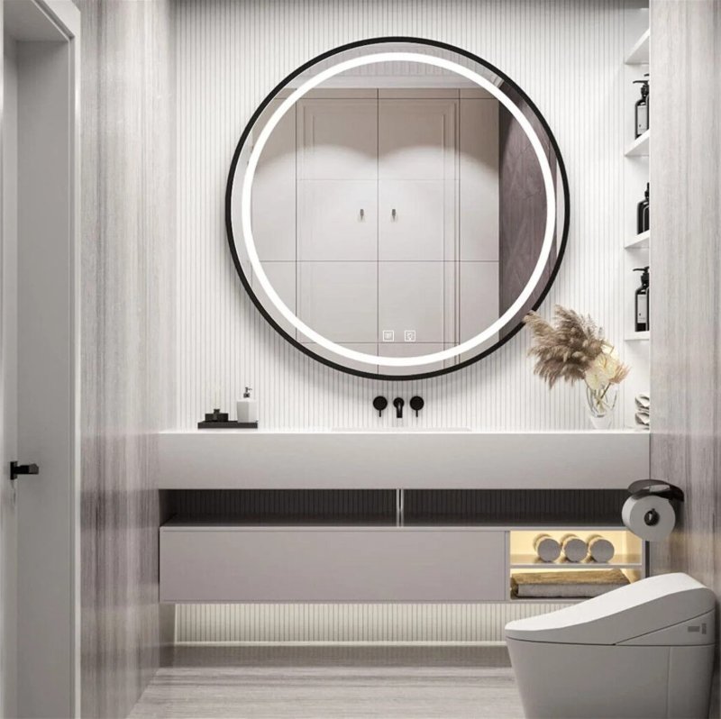 MIRROR REA MMJ BLACK 100CM LED