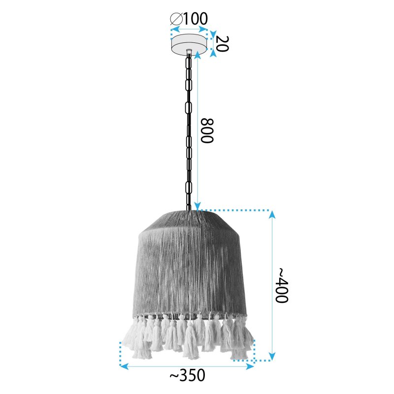 CEILING LAMP CHANDELIER TOOLIGHT APP1734-1CP BLACK 30CM