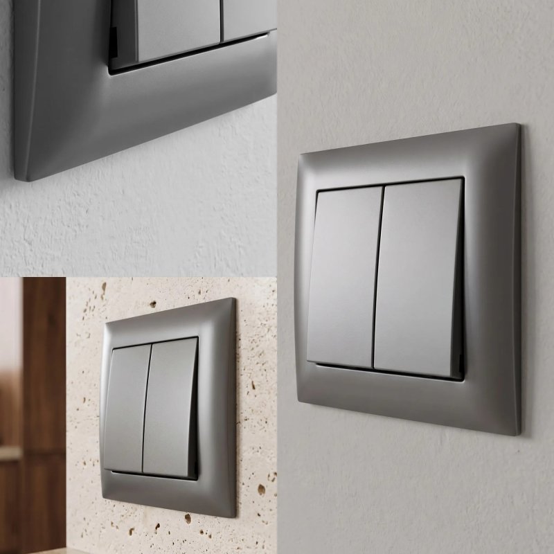 Toolight Double Switch Oste Jnh007-w Grey
