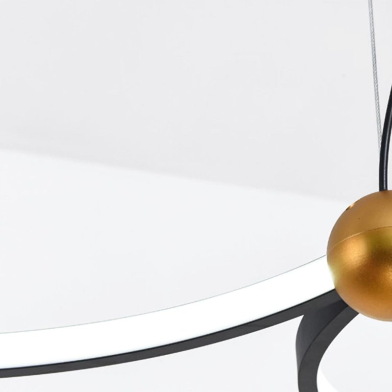 Pendant LED Lamp TOOLIGHT APP752-30-40-50 Black Ring + remote control 3-light points 63x112x70cm