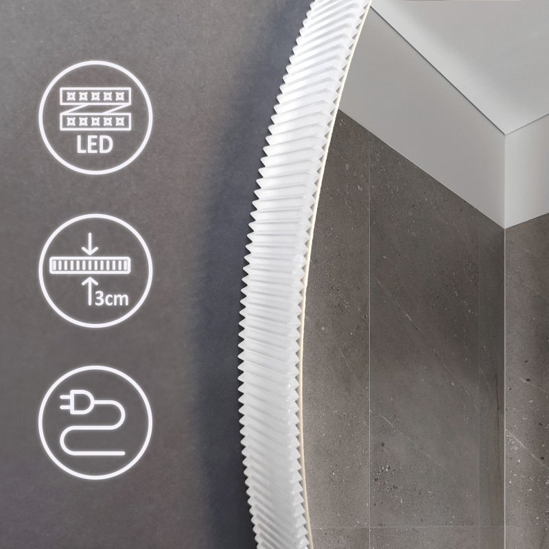 Mirror LED 80cm ROUND BLUETOOTH