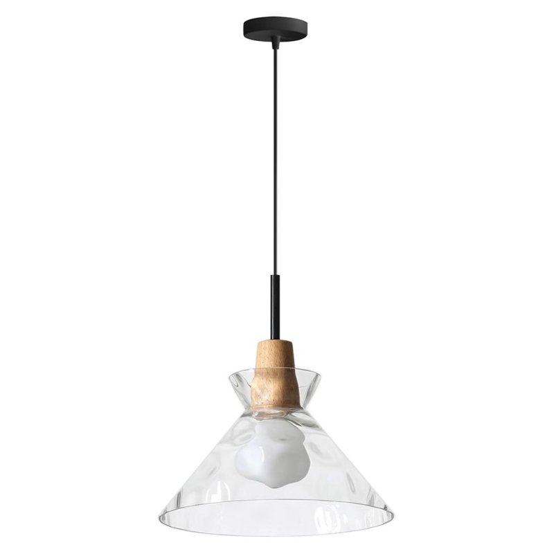 Pendant Lamp TOOLIGHT APP1183-1CP B Black Gold Metal Glass E27 1-light point