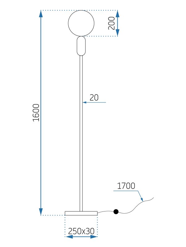 Floor Lamp Living Room Toolight APP928-1F RENO Balls 1-light point E27 25x25x160cm