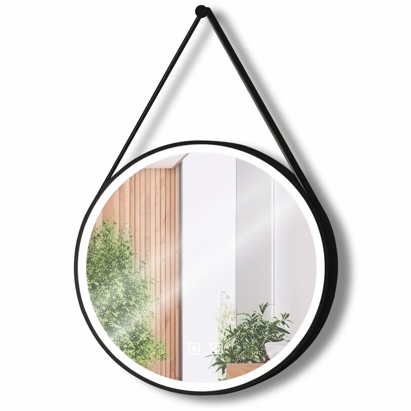MIRROR REA LED 104 70X70CM BLACK