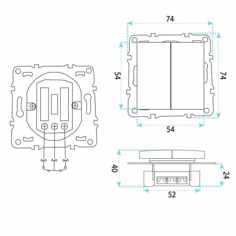 Toolight Double Switch Oste Jnh007-w Beige