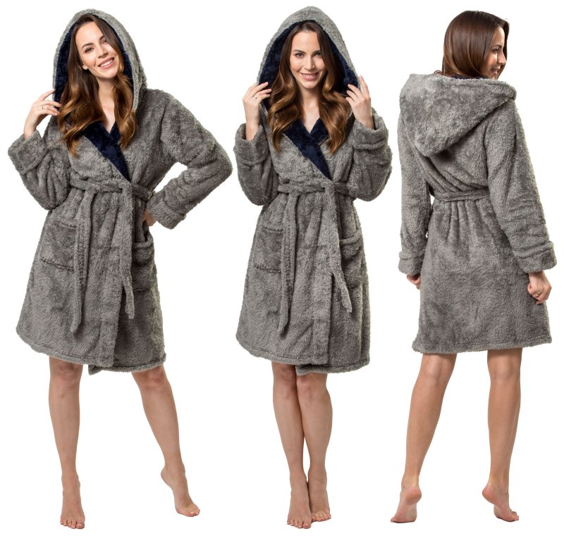 Bathrobe Jordan Grey-Navy L
