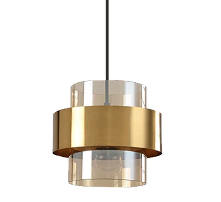 Pendant Lamp TOOLIGHT APP1236-1CP Gold Metal Glass E27 1-light point