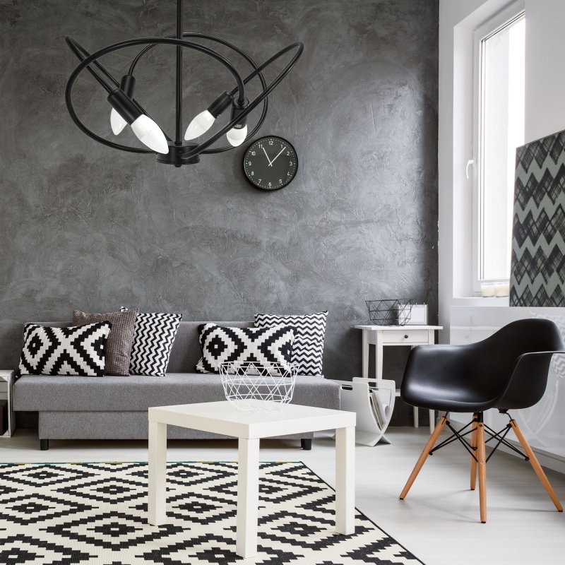 Pendant Lamp TOOLIGHT APP1093-4C 4 Black 4-light points E14 60x60x36cm