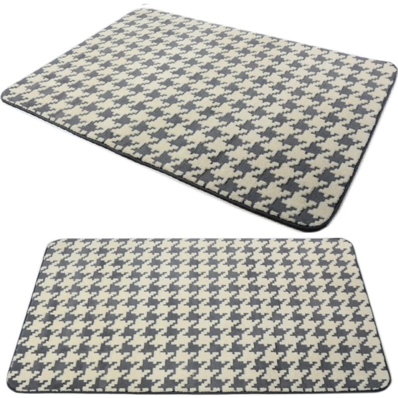 PLUSH CARPET CLOVER PEPITKA GREY 1.40*2.00