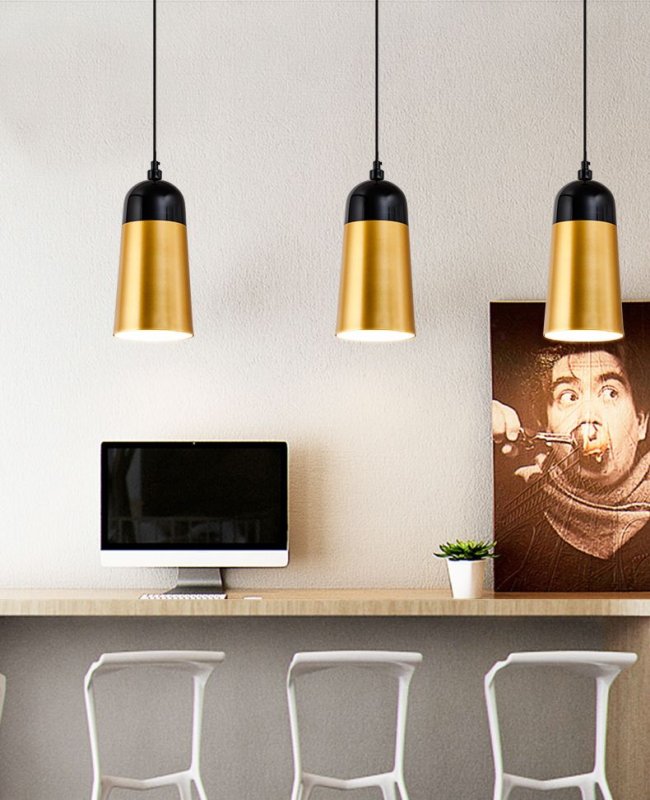 Pendant Lamp TOOLIGHT APP196 FOX B Bell Metal Black - Gold Pink E27 1-light point