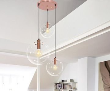 Pendant Lamp TOOLIGHT APP041-1CP LASSI Glass 3 Balls Rose-Gold 20-25-30cm E27