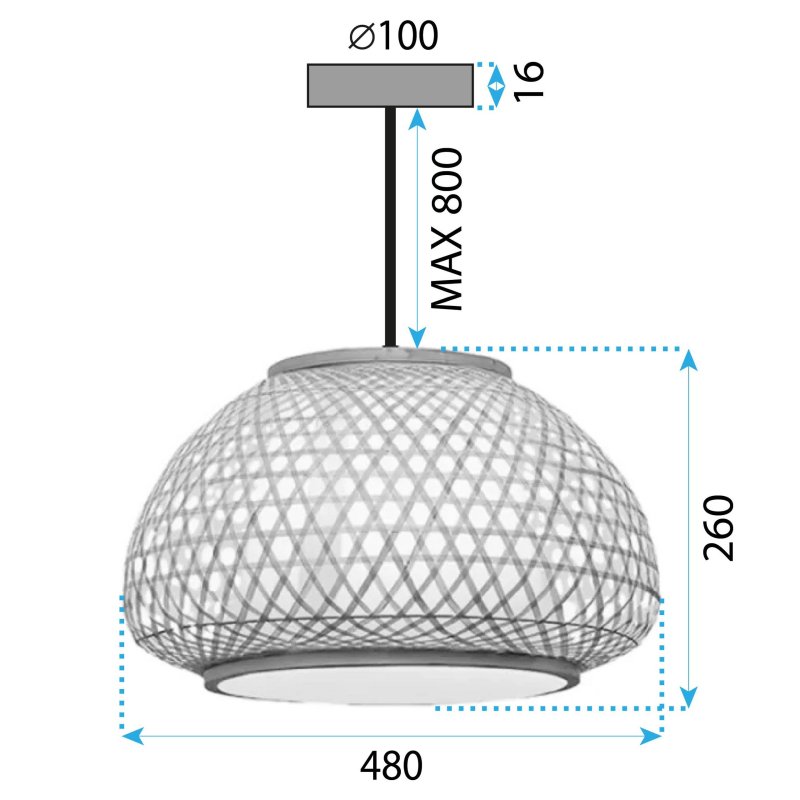 LAMP BOHO APP1649-1CP BEIGE