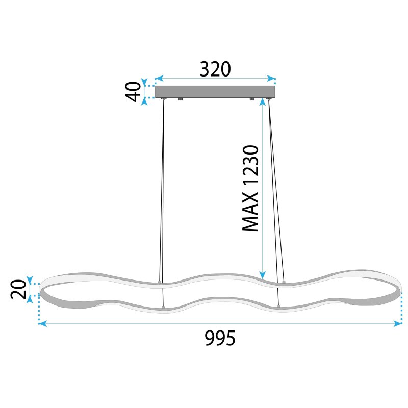LED PENDANT LAMP TOOLIGHT LHJ028-CP 100 GOLD