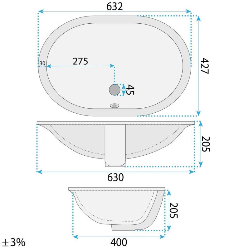 Rea Inset Washbasin Vena