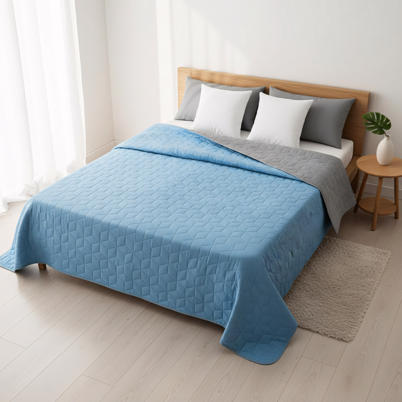 bedspread quilted Diamante L.Grey / Blue
