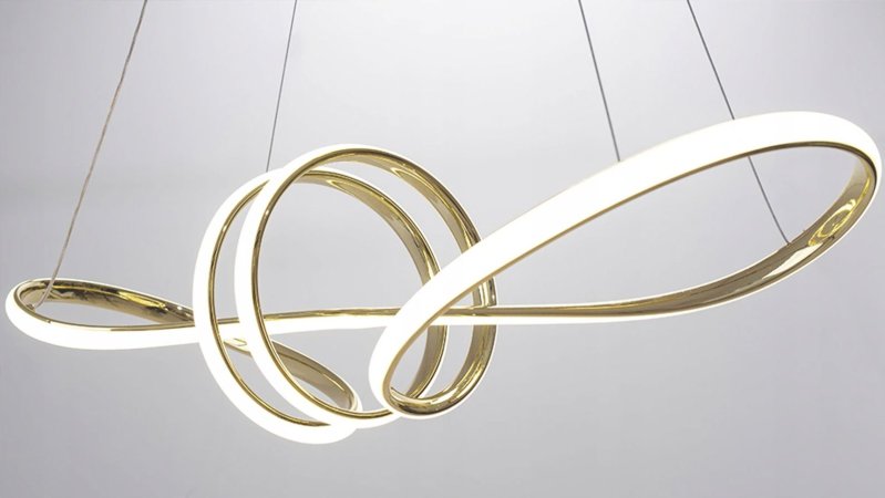 Pendant LED Lamp TOOLIGHT APP824-CP Modern Gold + remote control 1-light point 70 W 73x25cm