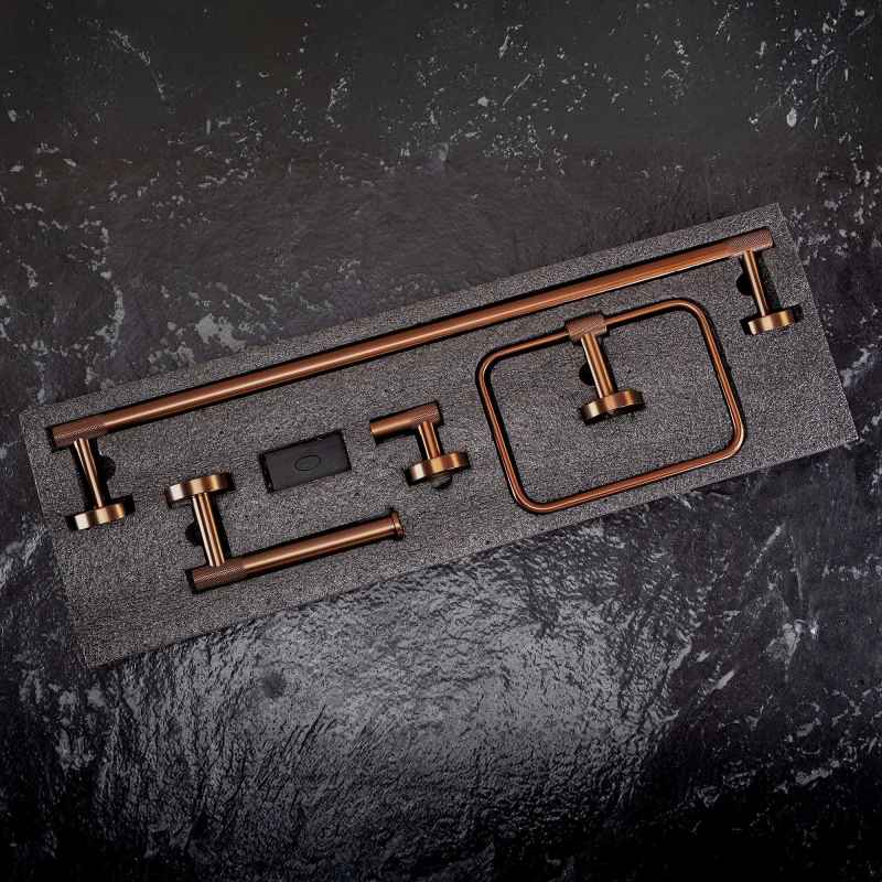 BATHROOM HOOK SET REA GRID BRUSH COPPER 4 PIECES