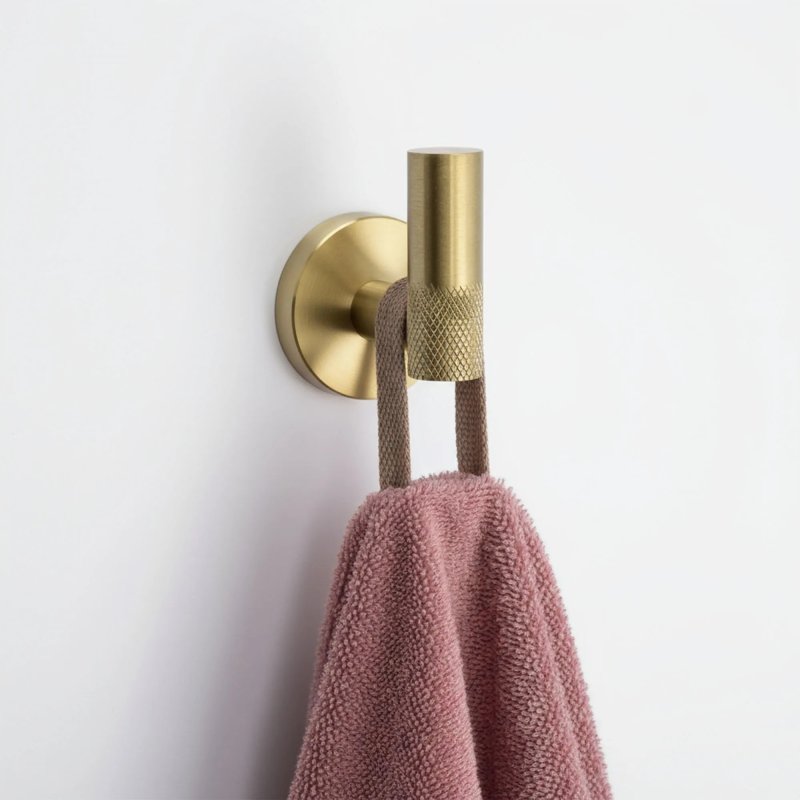 BATHROOM HOOK SET REA GRID BRUSH GOLD 4 PIECES