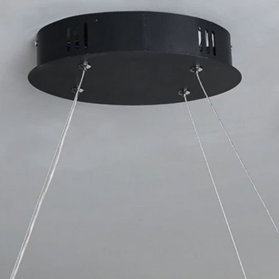 Pendant LED Lamp TOOLIGHT APP823-CP Modern Black + remote control 1-light point 70 W 73x25cm
