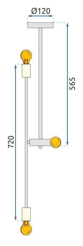 Pendant Lamp TOOLIGHT APP1114-6CP Black Metal E27 6-light points