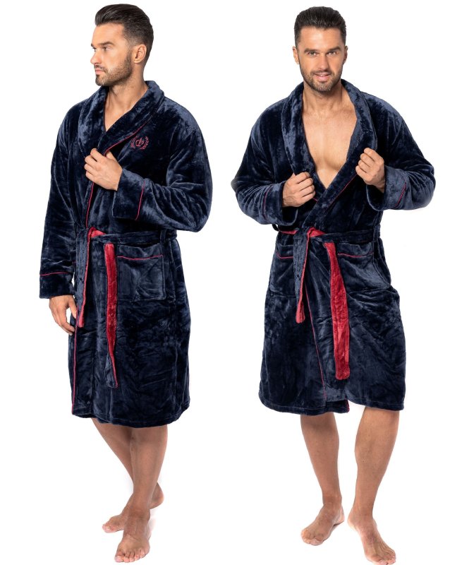 Bathrobe Roger Navy Red Men XL