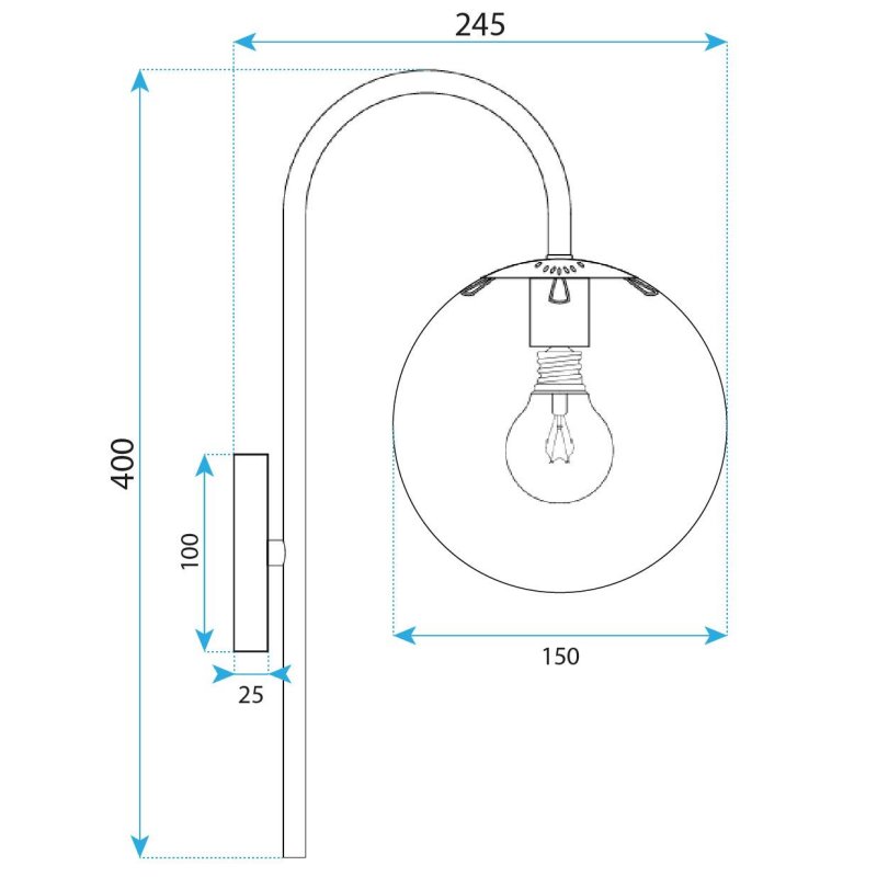 WALL LAMP TOOLIGHT G091-1W GOLD WHITE
