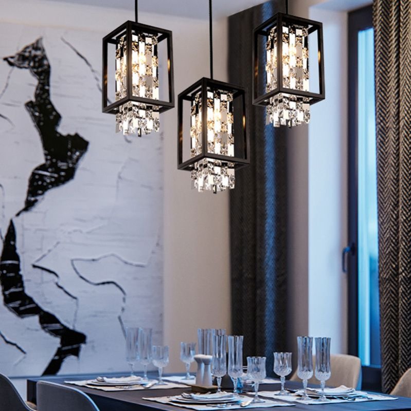 Pendant Lamp TOOLIGHT APP1110 PERPENDICULAIRE Metal Black E27 1-light point