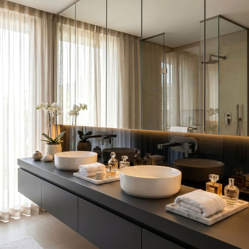 Concealed Washbasin Tap Rea Arcos Titanium
