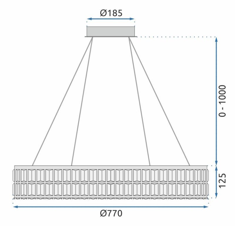 CEILING LAMP CHANDELIER TOOLIGHT LED APP1569-CP 80CM GOLD