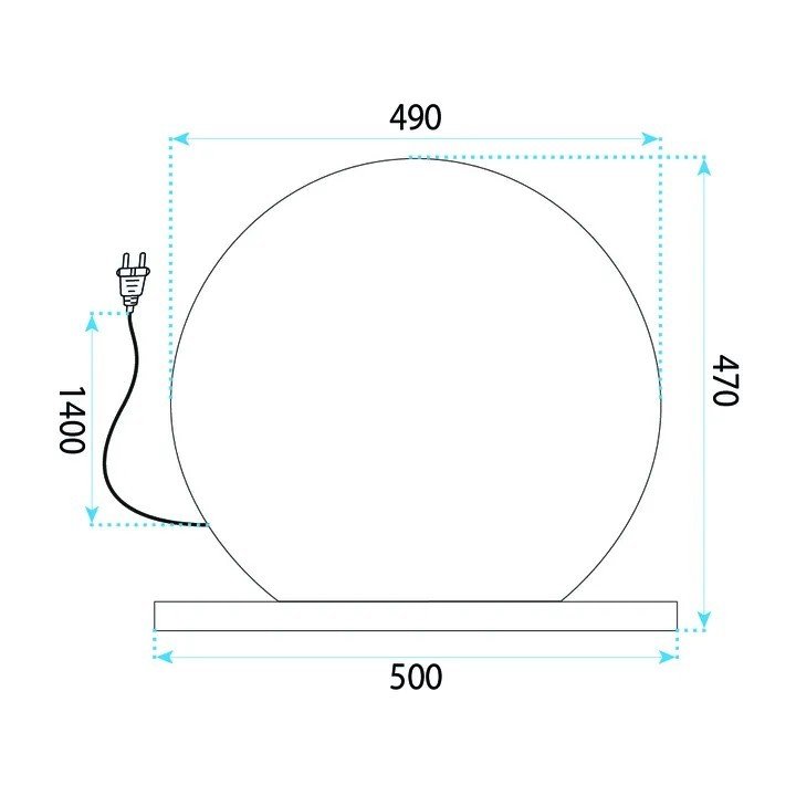 MIRROR REA HOLLYWOOD WHITE 50CM LED
