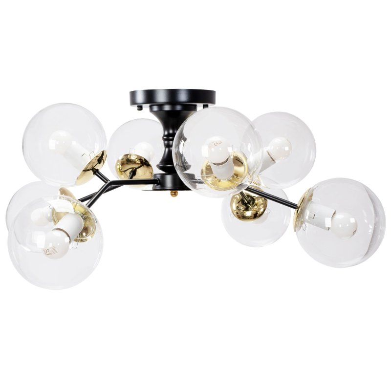 Chandelier Toolight APP1135-8C Black Gold Glass Balls E27 8-light points