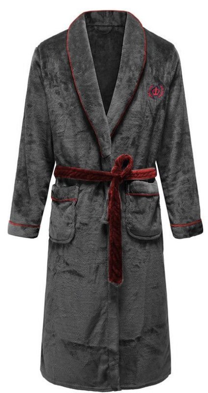 Bathrobe Roger Grey Red Men L