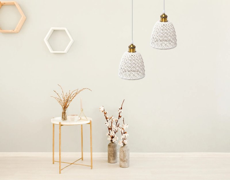 Pendant Lamp TOOLIGHT APP1006-1CP White U 1-light point E27 16,5x16,5x65,5-105,5cm