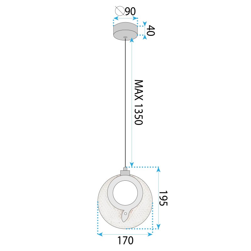 CRYSTAL LED PENDANT LAMP TOOLIGHT LHJ110-1CP 80 GOLDEN