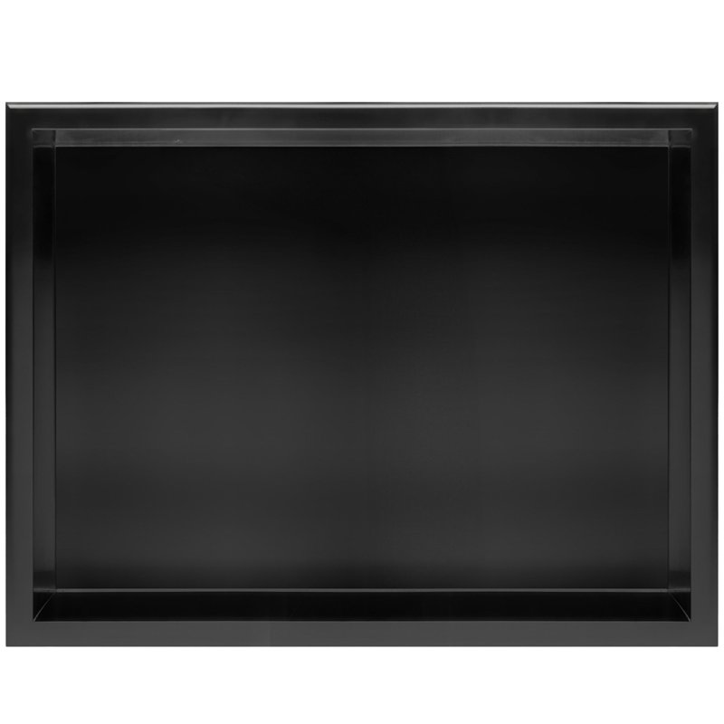 Built-in Stainless Steel Bathroom Shelf 30X45 Black Matt