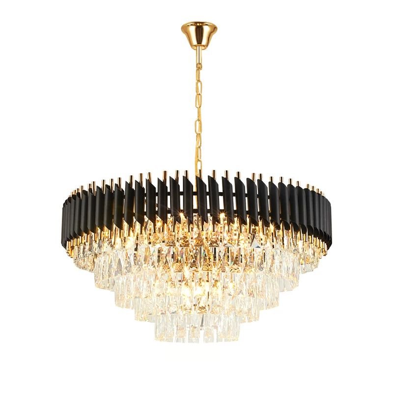 Chandelier Toolight APP1058-CP Gold Black Crystal E14 9-light points