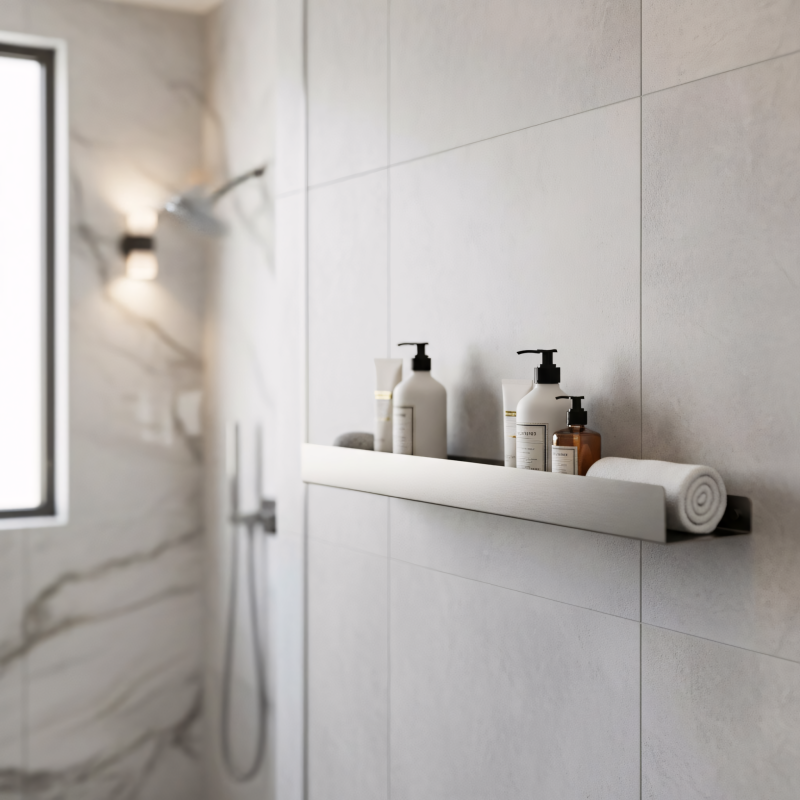 BATHROOM SHELF REA SF04-600 60CM BRUSH STEEL