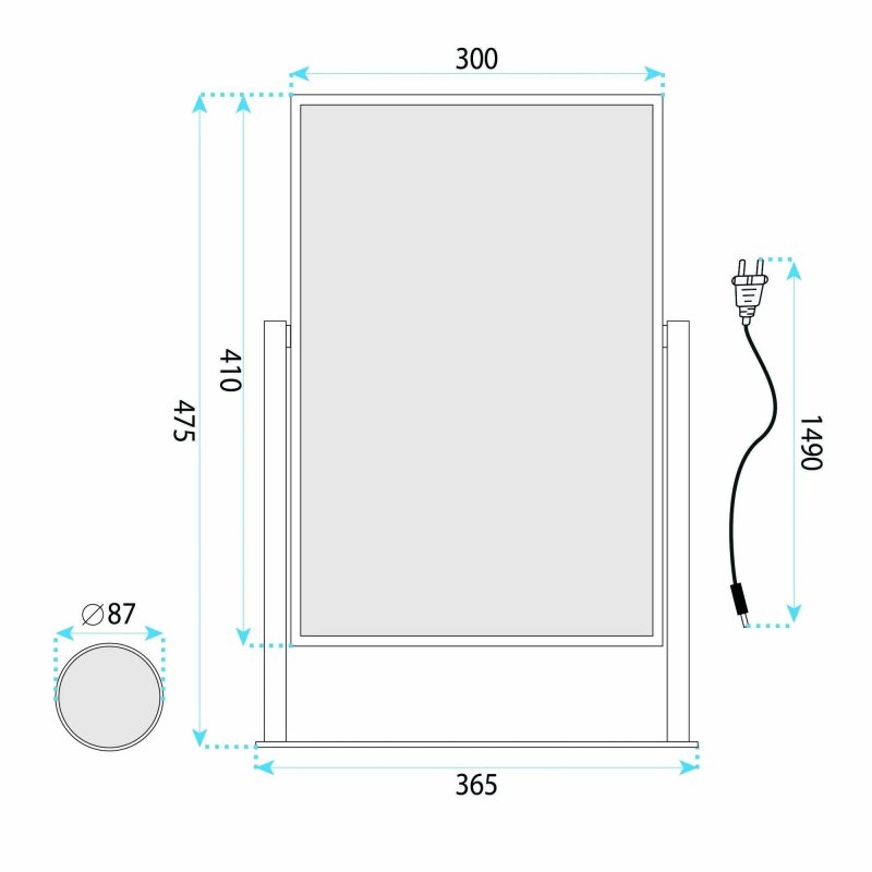 Mirror Rea Lumi 30X40 Led White