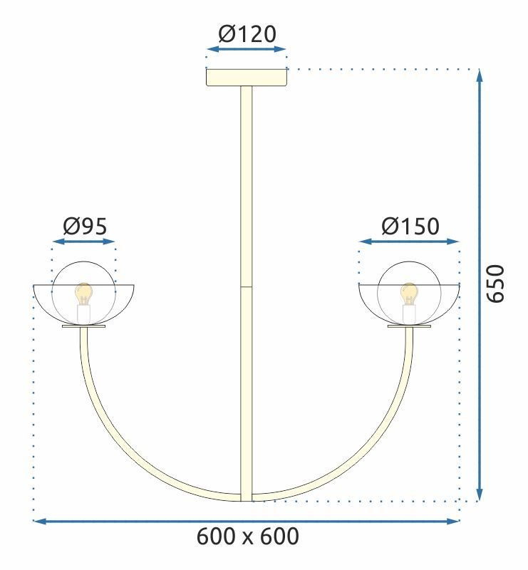 Pendant Lamp TOOLIGHT APP1200-CP Metal Gold - White G9 4-light points