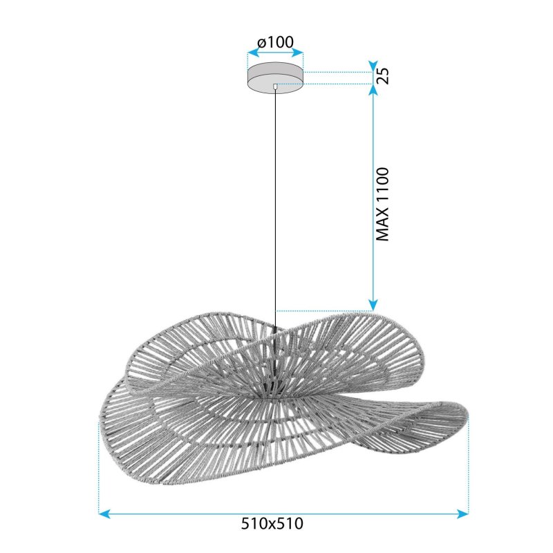CEILING LAMP CHANDELIER TOOLIGHT BOHO APP1737-1CP 50CM