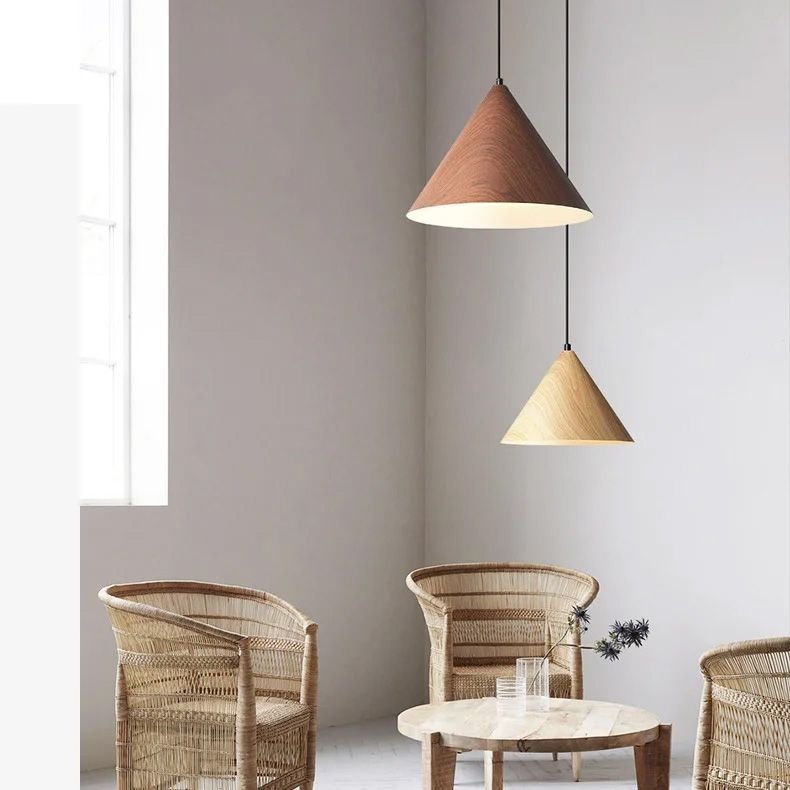 Pendant Lamp TOOLIGHT APP1443-1CP Dark Wood Cone E27