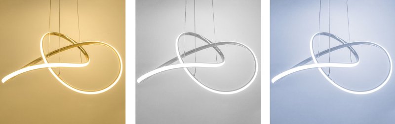 Pendant LED Lamp TOOLIGHT APP393-CP Modern Ring Chrome + remote control 1-light point 40W 55x55x14,5cm