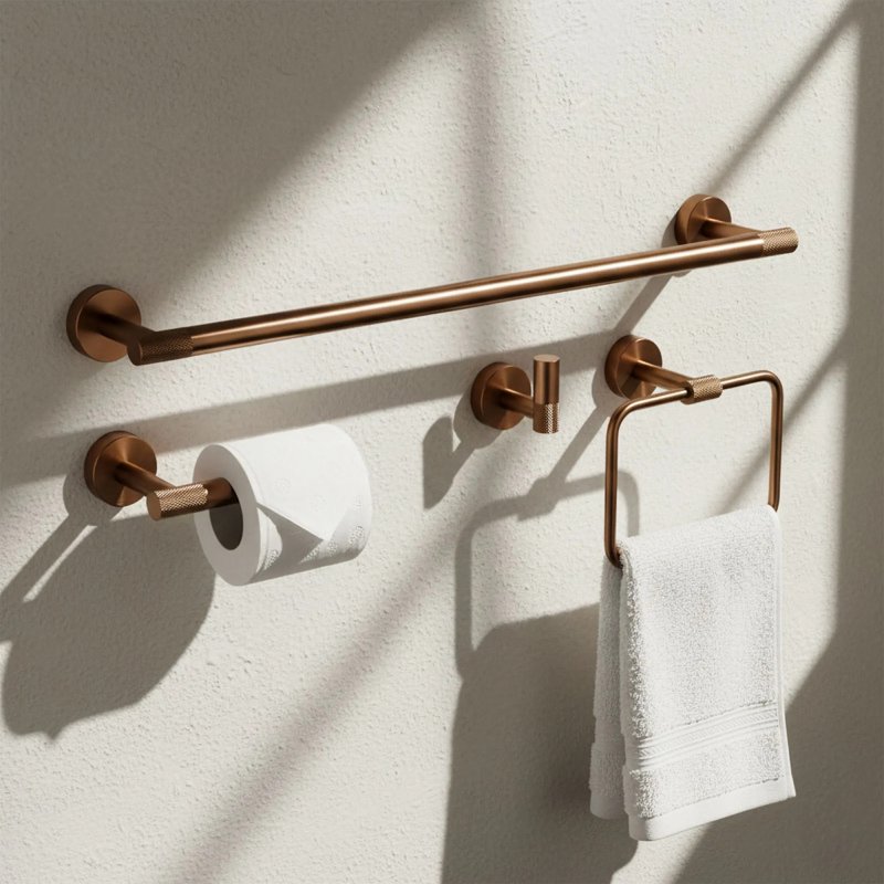 BATHROOM HOOK SET REA GRID BRUSH COPPER 4 PIECES